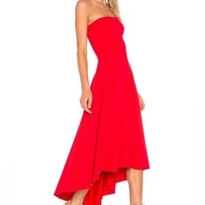 Susana Monaco strapless high low red dress